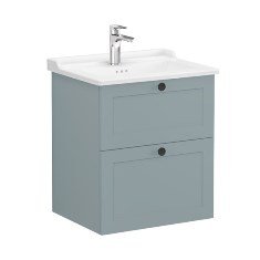 Vitra Root Classic 68851 Lavabo Dolabı, İki Çekmeceli, 60 Cm, Mat Fiyord Yeşili, Klasik Lavabolu